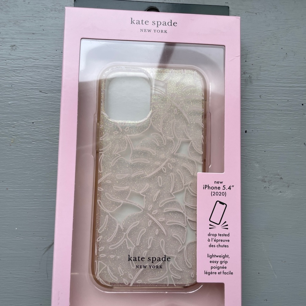 Kate Spade iPhone 12 mini pink tropical phone